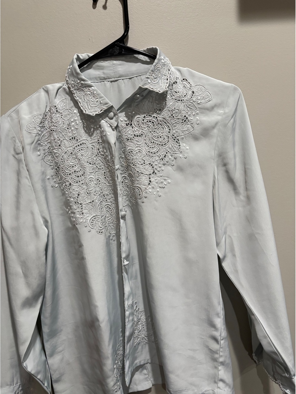 White Embroidered Button Down Shirt